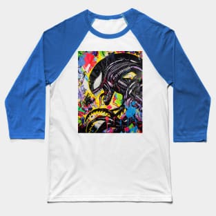 Venomous Alien Being Street Art Baseball T-Shirt